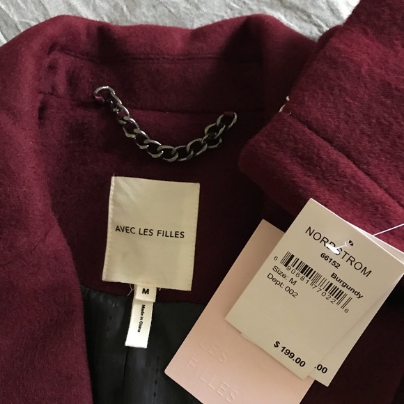 Avec Les Filles Wool Blend Menswear Coat - XS - Picture 7 of 8